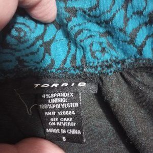 Torrid Size 5 Plus Dark Teal/Black Tube Top Worn Twice